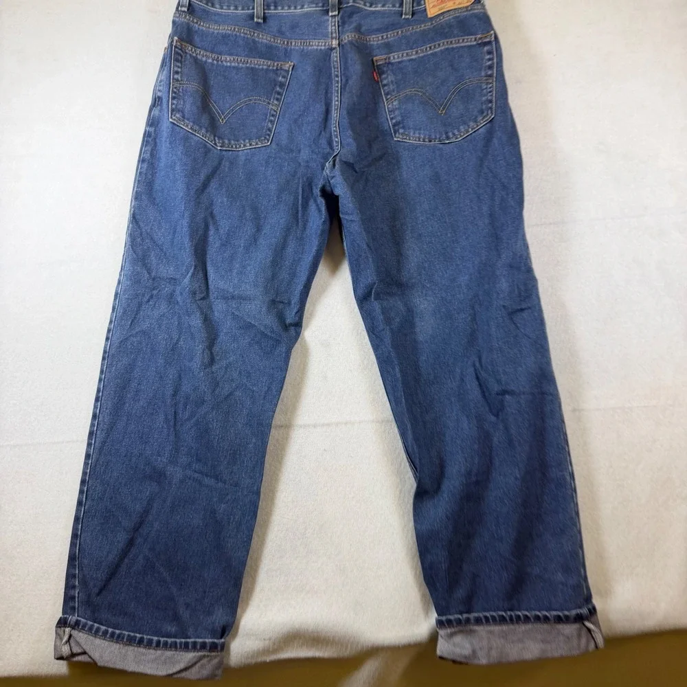 Levis 550 Relaxed Fit Blue Denim Jeans Mens 42x32‎ Tapered Leg 100% Cotton